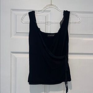 Gaze Black Wrap Tank Top